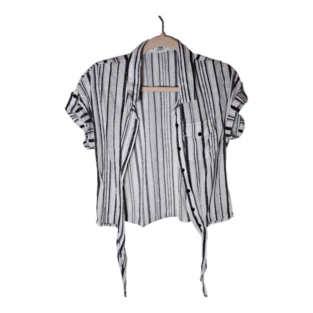 Ardene Tie Front Striped Shirt